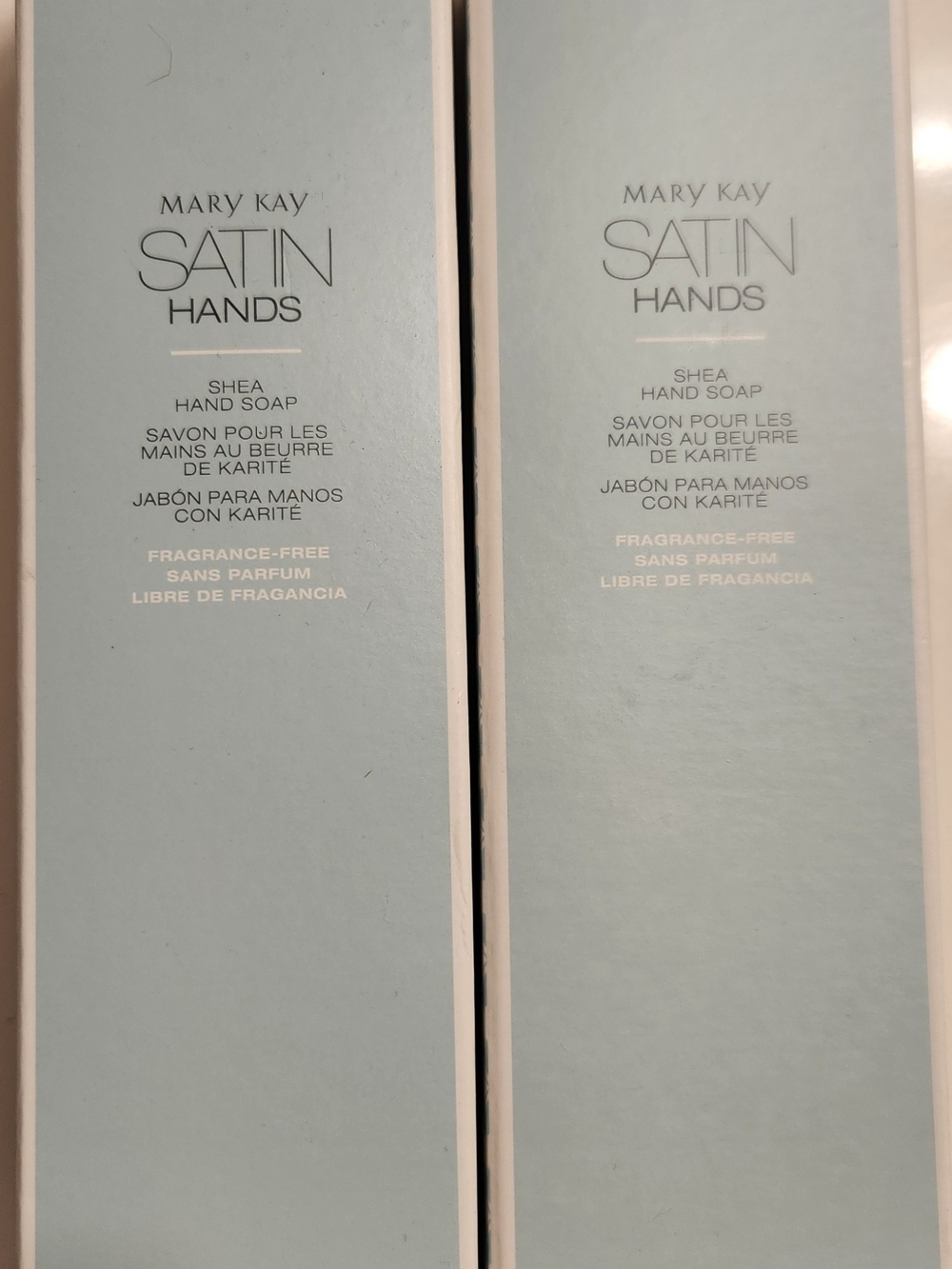 Lot of 2 New Mary Kay Satin Hands Shea Hand Soap Fragrance-Free 6.5oz Total 13oz